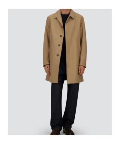 Herno Long-sleeved Buttoned Raincoat In Brown