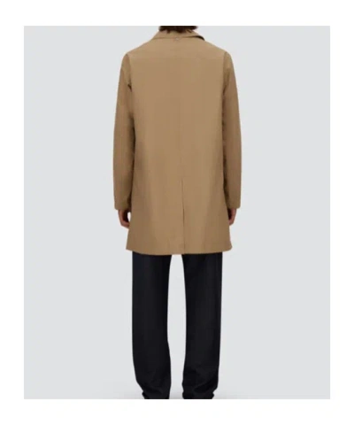 Herno Long-sleeved Buttoned Raincoat In Brown