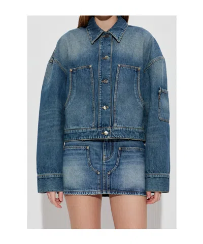 Amiri Oversized Denim Work Jacket In Blue