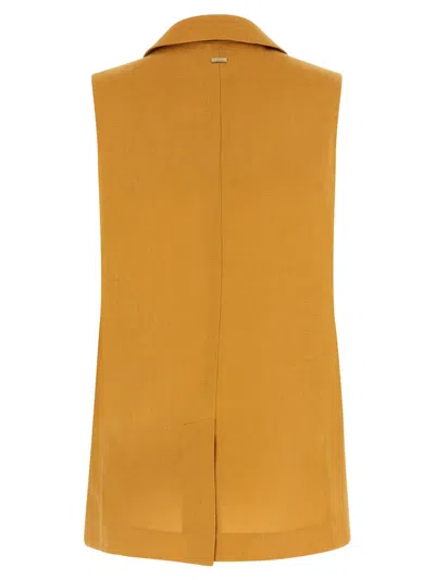Herno Linen Vest In Orange
