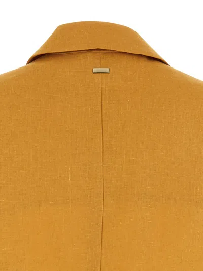Herno Linen Vest In Orange