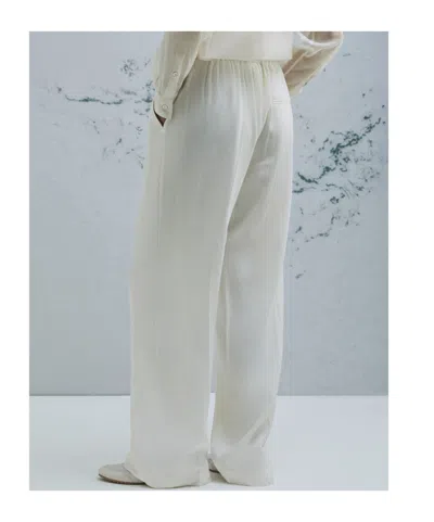 Marella Linen-blend Drawstring Trousers In White