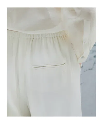 Marella Linen-blend Drawstring Trousers In White