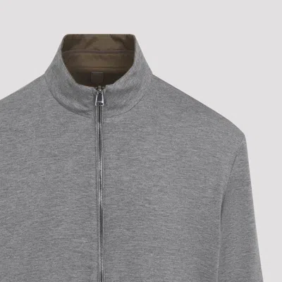 Canali Reversible Technical Zip-up Jacket In Nude