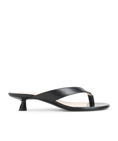 Stuart Weitzman Round-toe Flip-flops High-heeled Sandals In Black
