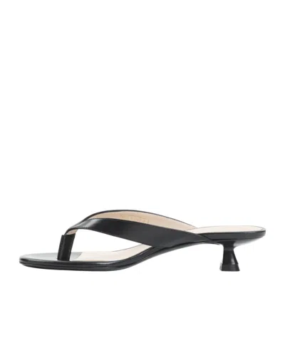 Stuart Weitzman Round-toe Flip-flops High-heeled Sandals In Black