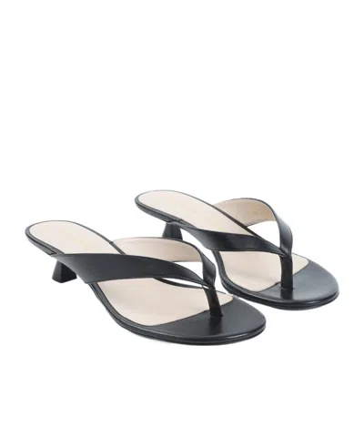 Stuart Weitzman Round-toe Flip-flops High-heeled Sandals In Black