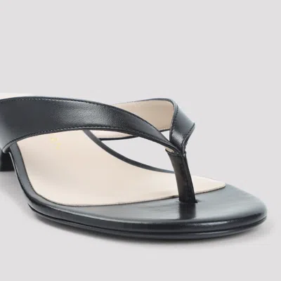 Stuart Weitzman Round-toe Flip-flops High-heeled Sandals In Black