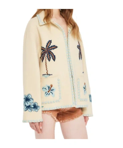 Alanui Cream Remember Me Embroidered Wool Jacket In Neutral