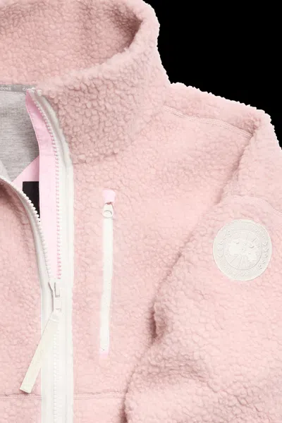 Canada Goose Simcoe Zip Up Fleece Sweater White Label In Pink