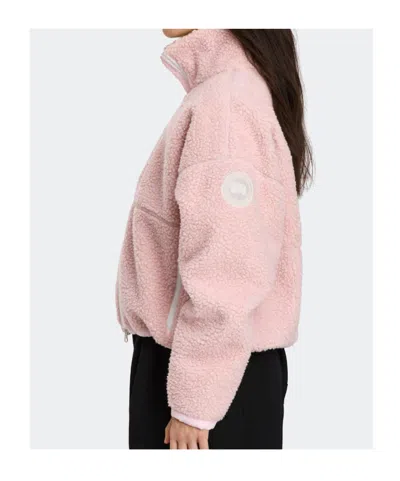Canada Goose Simcoe Zip Up Fleece Sweater White Label In Pink