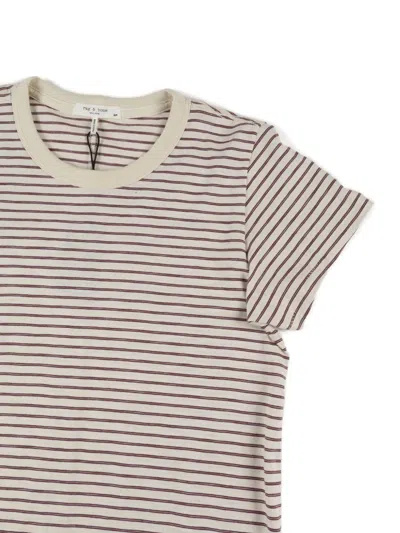 Rag & Bone Slub Striped T-shirt In Multi