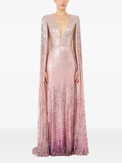 Jenny Packham Easy Breezy Sequin-embellished Maxi Dress In Pink