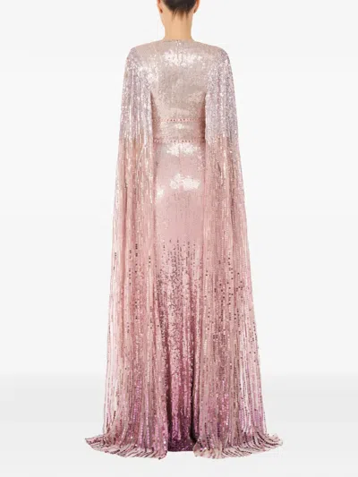 Jenny Packham Easy Breezy Sequin-embellished Maxi Dress In Pink