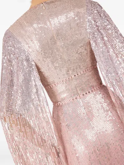 Jenny Packham Easy Breezy Sequin-embellished Maxi Dress In Pink
