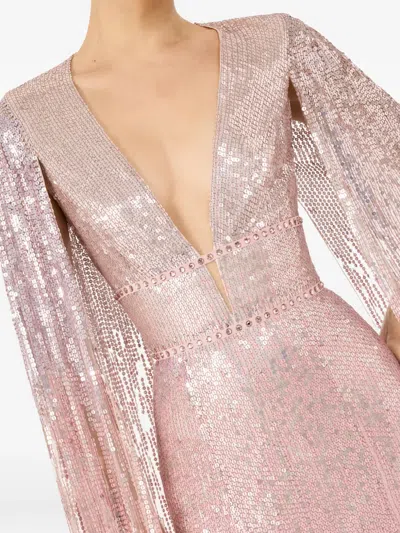 Jenny Packham Easy Breezy Sequin-embellished Maxi Dress In Pink