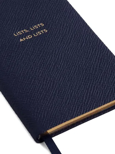 Smythson Panama Notebook In Blue