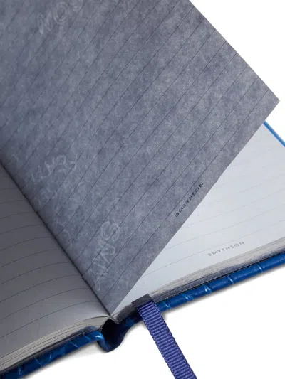 Smythson Mara Panama Notebook In Blue