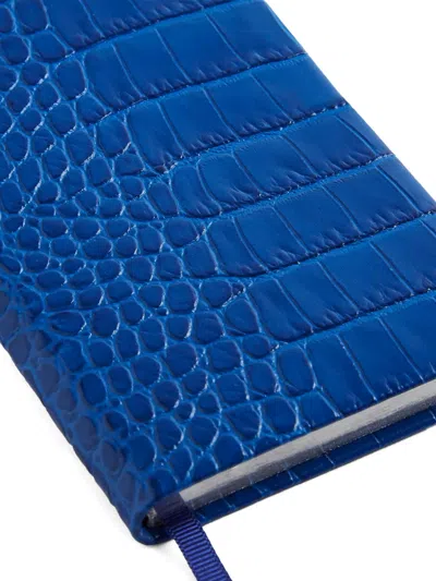 Smythson Mara Panama Notebook In Blue