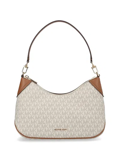 Michael Michael Kors Medium Jet Set Logo Shoulder Bag In Neutral