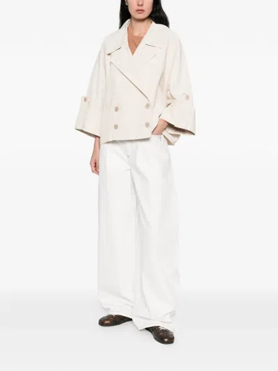 Peserico Double-breasted Jacket In White