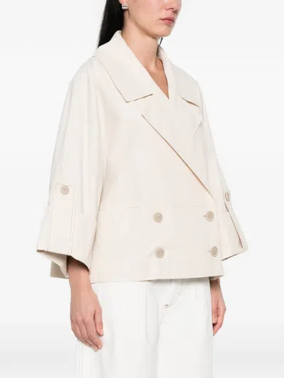 Peserico Double-breasted Jacket In White