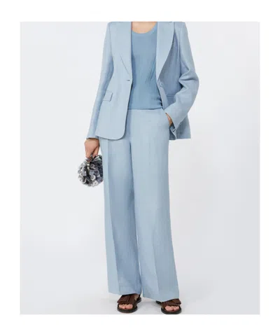 Weekend Max Mara Casual Pants With Belt Loops In Blue