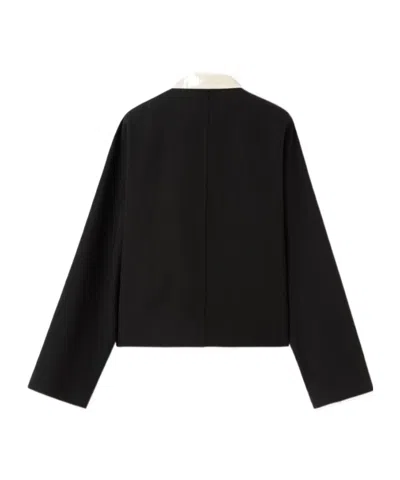 Loro Piana Contrast-panel Notched-lapel Jacket In Black