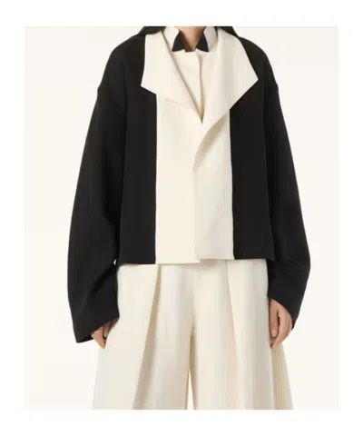 Loro Piana Contrast-panel Notched-lapel Jacket In Black