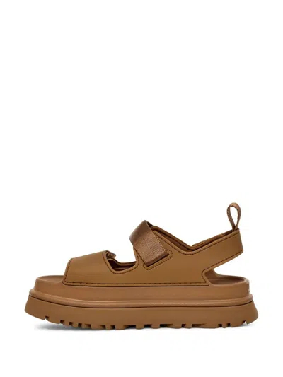 Ugg Goldenglow Flatform Sandals In Brown
