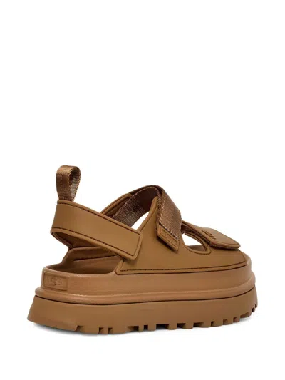 Ugg Goldenglow Flatform Sandals In Brown