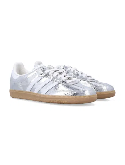 Adidas Originals Metallic Silver Samba Sneakers In Multi