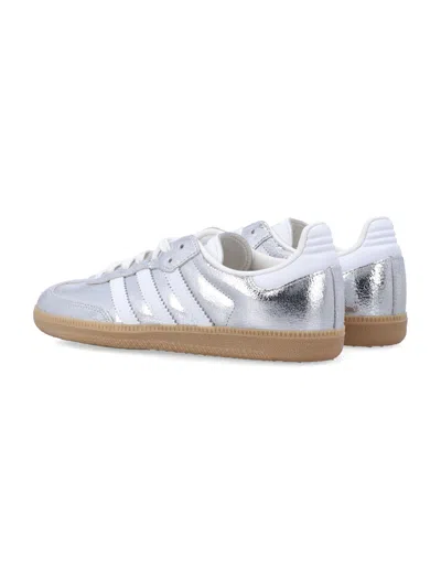 Adidas Originals Metallic Silver Samba Sneakers In Multi
