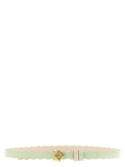 Fendi Multicolor Ff Diamonds Reversible Solid Belt In Green