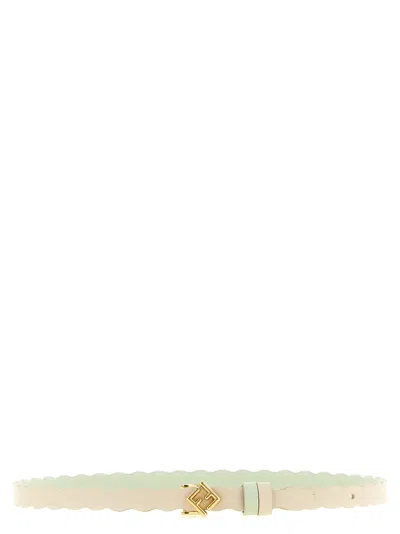 Fendi Multicolor Ff Diamonds Reversible Solid Belt In Green