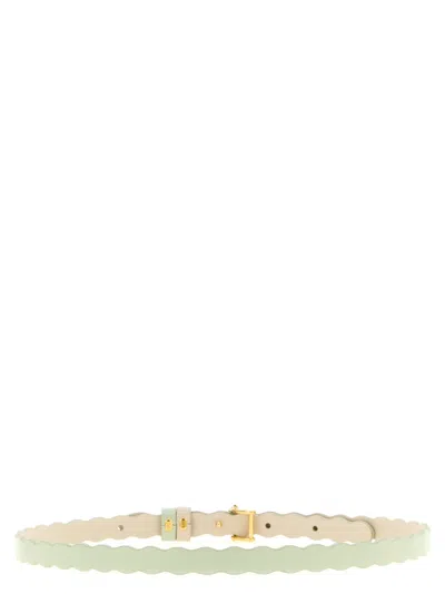 Fendi Multicolor Ff Diamonds Reversible Solid Belt In Green