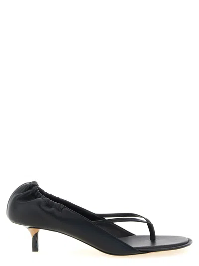 Jacquemus Nu Pieds B Open Toe Kitten Heel Sandals In Black