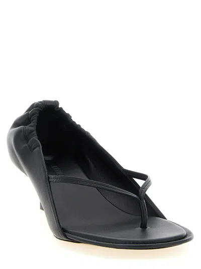 Jacquemus Nu Pieds B Open Toe Kitten Heel Sandals In Black