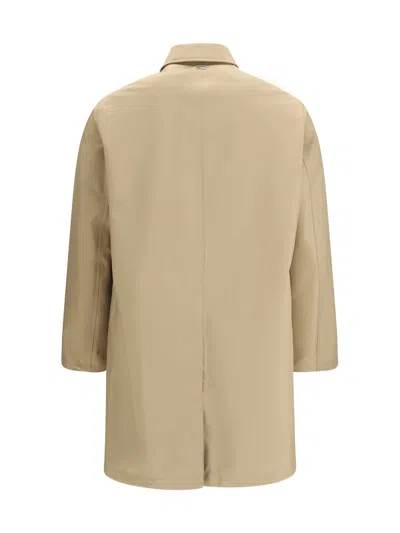 Herno Beige Polyester Trench Coat In Nude
