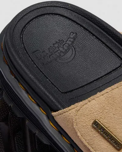 Dr. Martens Zebzag Suede Platform Slides In Nude