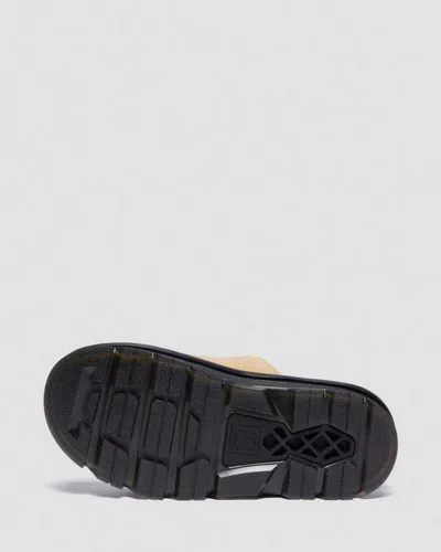 Dr. Martens Zebzag Suede Platform Slides In Nude