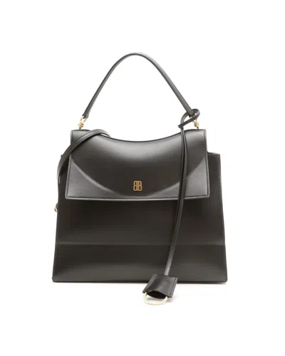 Balenciaga Medium Nano Leather Shoulder Bag In Black