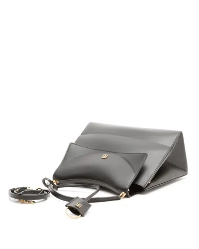 Balenciaga Medium Nano Leather Shoulder Bag In Black