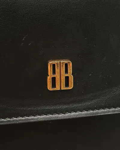 Balenciaga Medium Nano Leather Shoulder Bag In Black