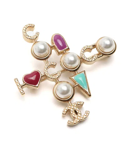 Chanel I Love Coco Brooch In Multi