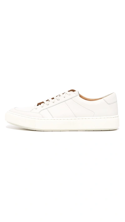 Shop Vince Leonard Leather Sneakers In White