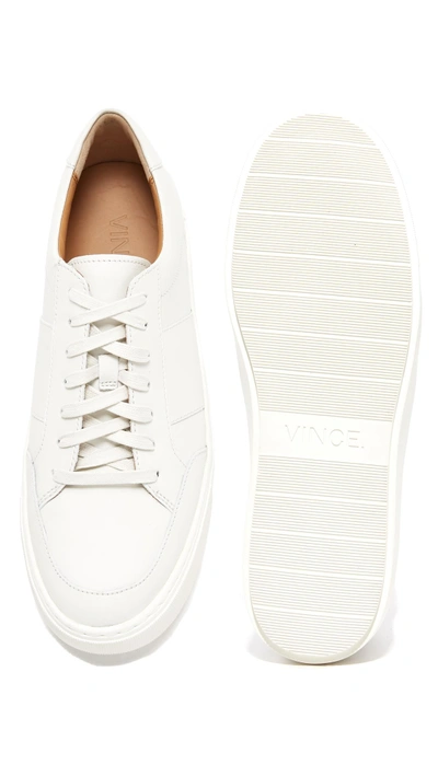 Shop Vince Leonard Leather Sneakers In White