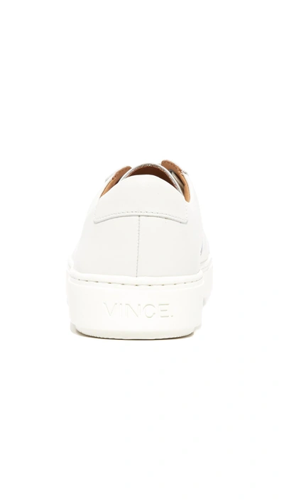 Shop Vince Leonard Leather Sneakers In White