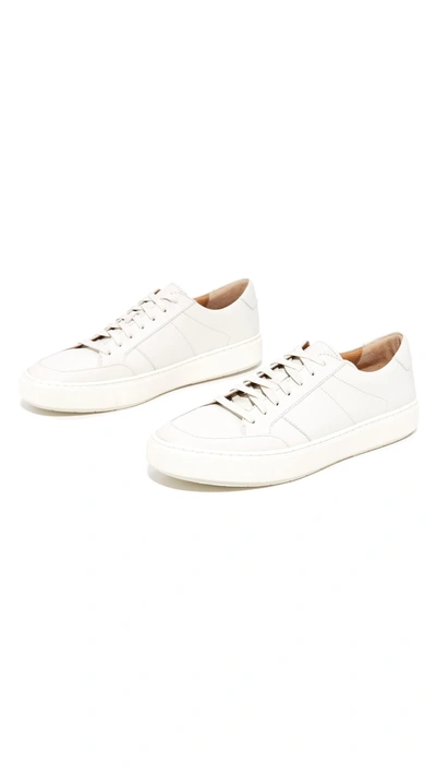 Shop Vince Leonard Leather Sneakers In White
