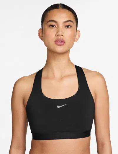 Nike Swoosh Womens Medium Support Sports Bra Dx6821 In Black